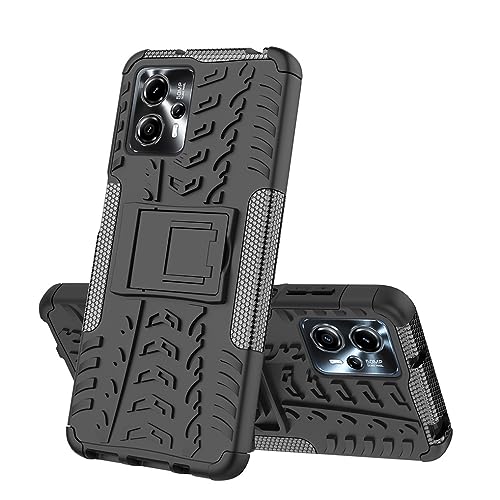 SEAHAI Hülle für Motorola Moto G13 / Moto G23 / Moto G53, Militärstandard Strapazierfähig Robust Handyhülle Outdoor Stoßfest Handy Case Schutzhülle mit Stabilem Ständer - Schwarz von SEAHAI