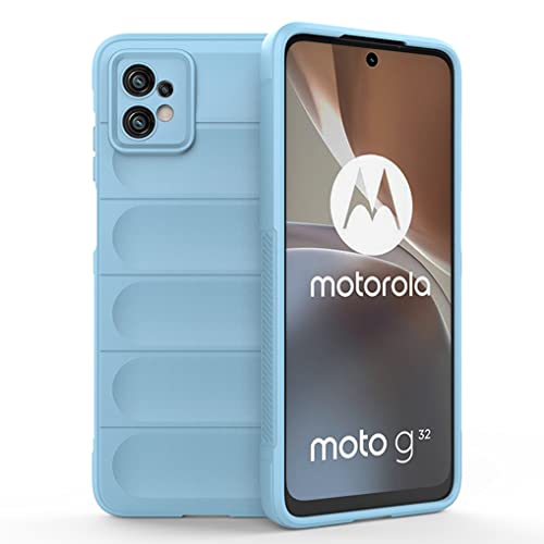 SEAHAI Hülle für Motorola Moto G32, [Fallschutz, rutschfest Airbag-Design] Robust-Case Stylische Schutzhülle, TPU Bumper + Weiches Silikon Stoßfest Handyhülle - Hellblau von SEAHAI