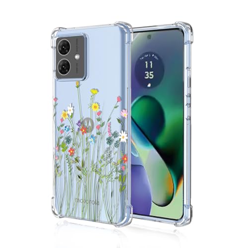 SEAHAI Hülle für Motorola Moto G54 5G, Bunte Schön Blumen Ultra Dünn Transparent Handyhülle Weich Silikon TPU Bumper Stoßfest Case Schutzhülle - Reben von SEAHAI