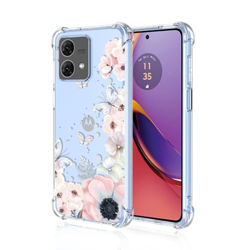 SEAHAI Hülle für Motorola Moto G84 5G, Bunte Schön Blumen Ultra Dünn Transparent Handyhülle Weich Silikon TPU Bumper Stoßfest Case Schutzhülle - Kamelie von SEAHAI