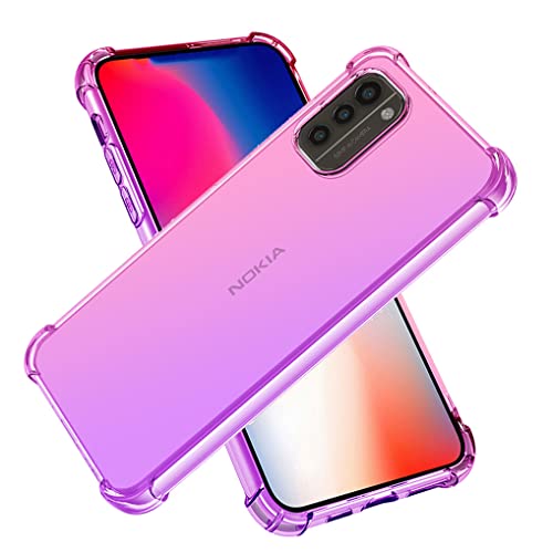 SEAHAI Hülle für Nokia G21 / Nokia G11 Hülle, Farbverlauf Ultradünne TPU Handyhülle, Bunt Transparent Sanft Silikon Bumper Case Stoßfeste Schutzhülle, Rosa/Lila von SEAHAI