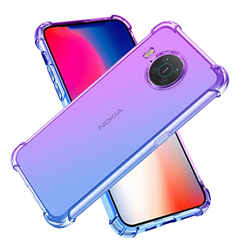 SEAHAI Hülle für Nokia X10 / Nokia X20 Hülle, Farbverlauf Ultradünne TPU Handyhülle, Bunt Transparent Sanft Silikon Bumper Case Stoßfeste Schutzhülle, Lila/Blau von SEAHAI