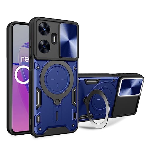 SEAHAI Hülle für OnePlus Nord CE 3 Lite 5G, [Militärische Stoßfest Case] Ultra Dünn PC Schutzhülle Cool Stil Handyhülle mit Kameraschutz und Metall Ring Magnetisch Ständer - Blau von SEAHAI