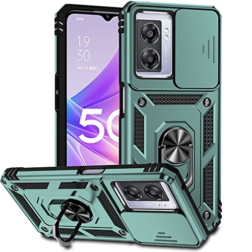 SEAHAI Hülle für Oppo A57s / Oppo A57 4G, Militär Robust Handyhülle Outdoor Stoßfest Silikon TPU + PC Handy Case Schutzhülle mit Kameraschutz und 360 Grad Ring Ständer - Grün von SEAHAI