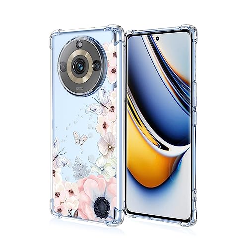 SEAHAI Hülle für Realme 11 Pro 5G / Realme 11 Pro+ Plus 5G, Bunte Schön Blumen Ultra Dünn Transparent Handyhülle Weich Silikon TPU Bumper Stoßfest Case Schutzhülle - Kamelie von SEAHAI