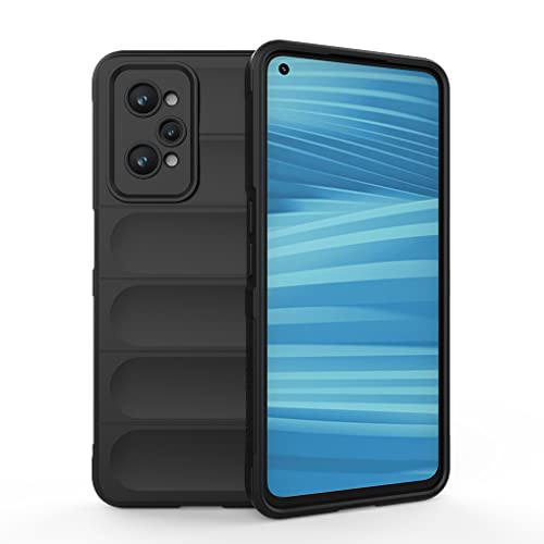 SEAHAI Hülle für Realme GT 2 5G/Realme GT Neo 2/Realme GT Neo 3T 5G, [Fallschutz, rutschfest Airbag-Design] Robust-Case Stylische Schutzhülle, TPU Bumper + Silikon Stoßfest Handyhülle - Schwarz von SEAHAI