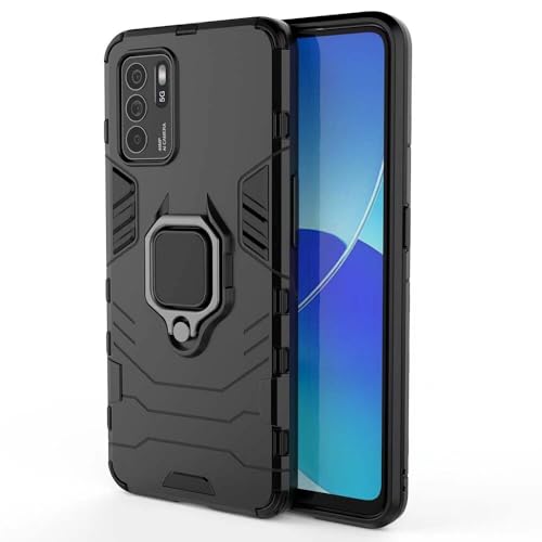 SEAHAI Hülle für Realme GT 7T 5G, [Militärische Stoßfest Case] 360 Grad Drehbar Magnetische Ringhalter Cover TPU Bumper Schutzhülle Handyhülle - Schwarz von SEAHAI