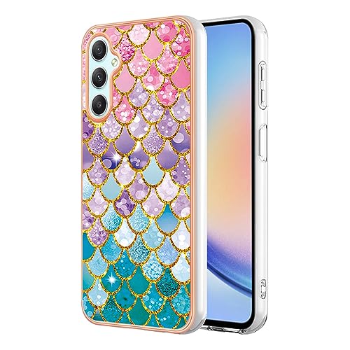 SEAHAI Hülle für Samsung Galaxy A34 5G, Bunte Muster Ultra Dünn Glänzend Weich Silikon TPU Stoßfest Handyhülle Cover Flexibel Handytasche Schutzhülle - Farbe Squama von SEAHAI