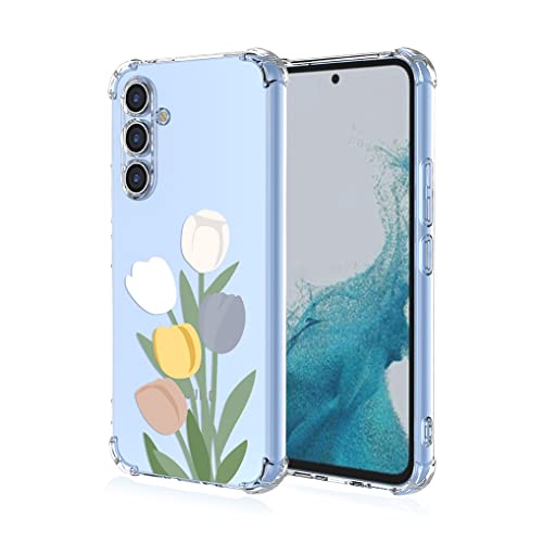 SEAHAI Hülle für Samsung Galaxy A34 5G, Bunte Schön Muster Ultra Dünn Transparent Handyhülle Weich Silikon TPU Bumper Stoßfest Case Schutzhülle - Tulpe von SEAHAI