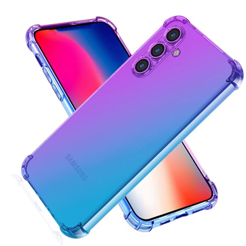 SEAHAI Hülle für Samsung Galaxy A35 5G Hülle, Farbverlauf Ultradünne TPU Handyhülle, Bunt Transparent Sanft Silikon Bumper Case Stoßfeste Schutzhülle, Lila/Blau von SEAHAI