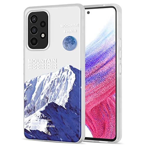 SEAHAI Hülle für Samsung Galaxy A53 5G, Bunte Muster Ultra Dünn Glänzend Weich Silikon TPU Stoßfest Handyhülle Harte PC Case Flexibel Handytasche Schutzhülle - Blauer Schneeberg von SEAHAI