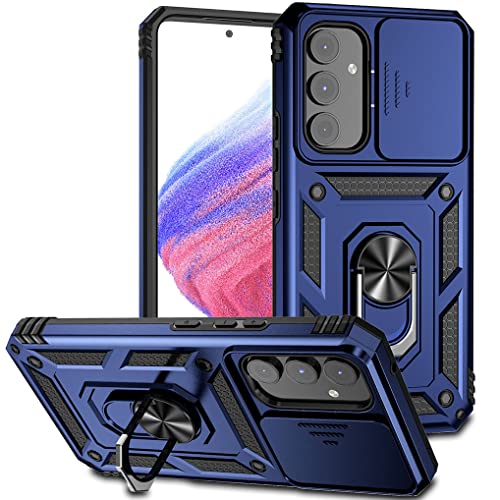 SEAHAI Hülle für Samsung Galaxy A54 5G, Militär Robust Handyhülle Outdoor Stoßfest Silikon TPU + PC Handy Case Schutzhülle mit Kameraschutz und 360 Grad Ring Ständer - Blau von SEAHAI