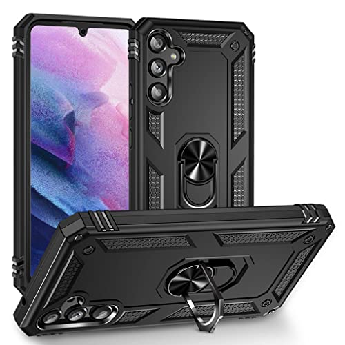 SEAHAI Hülle für Samsung Galaxy A54 5G, Militär Strapazierfähig Robust Handyhülle Outdoor Stoßfest Silikon TPU + PC Handy Case Schutzhülle mit 360 Grad Ring Ständer - Schwarz von SEAHAI