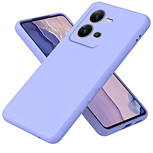 SEAHAI Hülle für Vivo X80 Lite/Vivo V25 5G, Liquid Silikon Ultra Dünn Stoßfeste Handyhülle Case mit Mikrofaser-Innenfutter, Ganzkörperschutz Seidig-Weicher Berühren Schutzhülle - Violett von SEAHAI