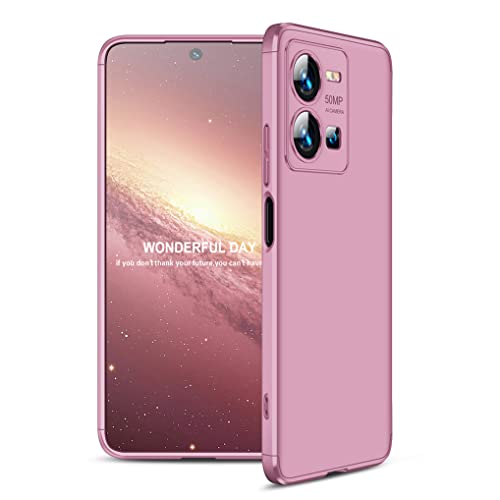 SEAHAI Hülle für Vivo X80 Lite/Vivo V25 5G Case, Hochwertiges PC/Silikon, Ultradünn Stoßfest Rundumschutz Handyhülle, 3-Layer Struktur Schutzhülle - Roségold von SEAHAI