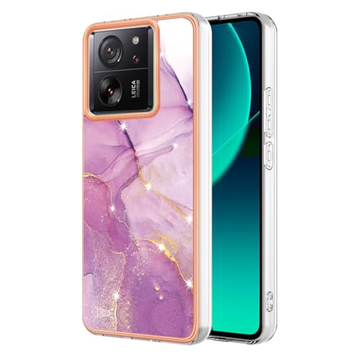 SEAHAI Hülle für Xiaomi 13T 5G / Xiaomi 13T Pro 5G, Bunte Muster Ultra Dünn Glänzend Weich Silikon TPU Stoßfest Handyhülle Cover Flexibel Handytasche Schutzhülle - Helles Lila von SEAHAI