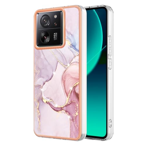 SEAHAI Hülle für Xiaomi 13T 5G / Xiaomi 13T Pro 5G, Bunte Muster Ultra Dünn Glänzend Weich Silikon TPU Stoßfest Handyhülle Cover Flexibel Handytasche Schutzhülle - Roségold von SEAHAI