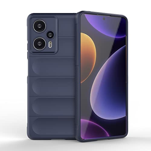 SEAHAI Hülle für Xiaomi Poco F5 5G, [Fallschutz, rutschfest Airbag-Design] Robust-Case Stylische Schutzhülle, TPU Bumper + Weiches Silikon Stoßfest Handyhülle - Dunkelblau von SEAHAI