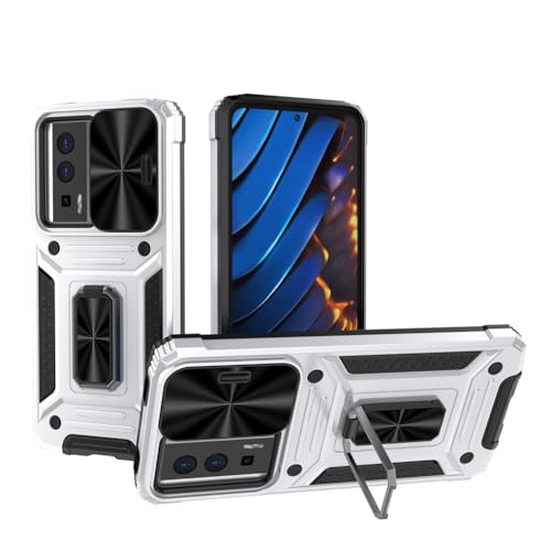 SEAHAI Hülle für Xiaomi Poco F5 Pro 5G, Militär Robust Handyhülle Stoßfest Silikon TPU + PC Handy Case Schutzhülle mit Kameraschutz und Stabilem Faltbar Ständer - Silber SEAHAI Hülle für Xiaomi Poco F5 Pro 5G, Militär Robust Handyhülle Stoßfest Silikon TPU + PC Handy Case Schutzhülle mit Kameraschutz und Stabilem Faltbar Ständer - Silber von SEAHAI