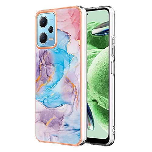 SEAHAI Hülle für Xiaomi Poco X5 Pro 5G, Bunte Muster Ultra Dünn Glänzend Weich Silikon TPU Stoßfest Handyhülle Cover Flexibel Handytasche Schutzhülle - Marmorblau von SEAHAI