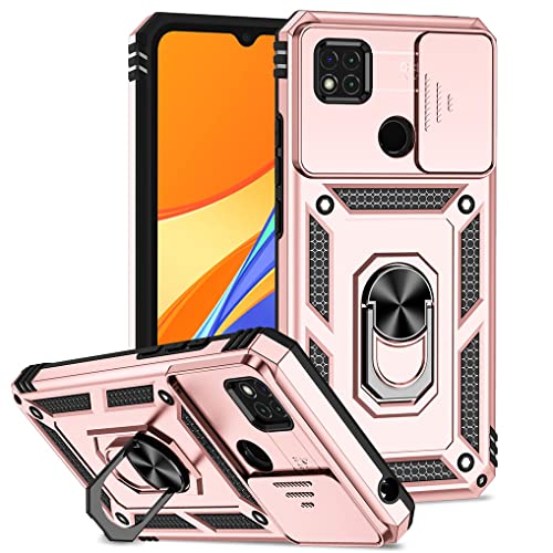 SEAHAI Hülle für Xiaomi Redmi 10A / Redmi 9C NFC, Militär Robust Handyhülle Outdoor Stoßfest Silikon TPU + PC Handy Case Schutzhülle mit Kameraschutz und 360 Grad Ring Ständer - Roségold SEAHAI Hülle für Xiaomi Redmi 10A / Redmi 9C NFC, Militär Robust Handyhülle Outdoor Stoßfest Silikon TPU + PC Handy Case Schutzhülle mit Kameraschutz und 360 Grad Ring Ständer - Roségold von SEAHAI