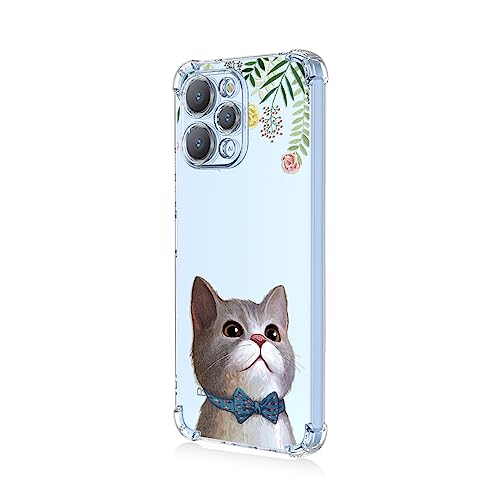 SEAHAI Hülle für Xiaomi Redmi 12, Bunte Schön Blumen Ultra Dünn Transparent Handyhülle Weich Silikon TPU Bumper Stoßfest Case Schutzhülle - Katze von SEAHAI