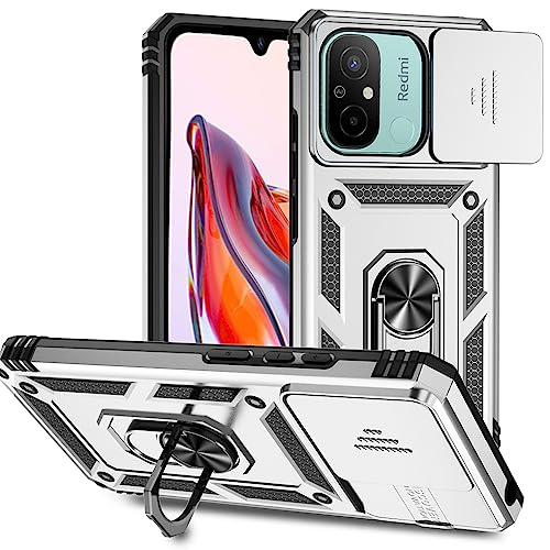 SEAHAI Hülle für Xiaomi Redmi 12C / Xiaomi Redmi 11A, Militär Robust Handyhülle Outdoor Stoßfest Silikon TPU + PC Handy Case Schutzhülle mit Kameraschutz und 360 Grad Ring Ständer - Silber SEAHAI Hülle für Xiaomi Redmi 12C / Xiaomi Redmi 11A, Militär Robust Handyhülle Outdoor Stoßfest Silikon TPU + PC Handy Case Schutzhülle mit Kameraschutz und 360 Grad Ring Ständer - Silber von SEAHAI