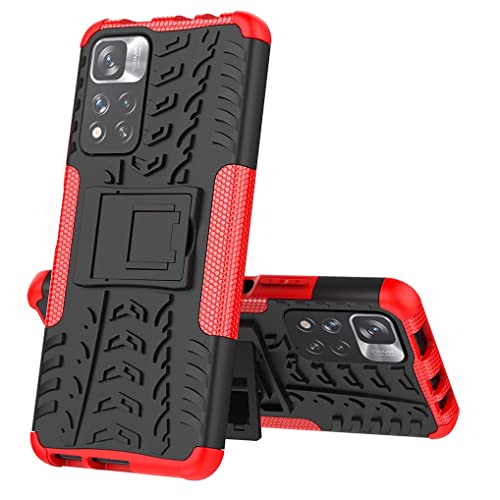SEAHAI Hülle für Xiaomi Redmi Note 11 Pro+ 5G (Note 11 Pro Plus), Militärstandard Strapazierfähig Robust Handyhülle Outdoor Stoßfest Handy Case Schutzhülle mit Stabilem Ständer - Rot von SEAHAI