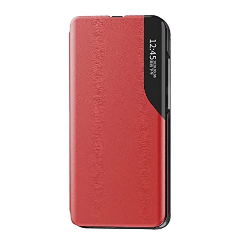 SEAHAI Hülle für Xiaomi Redmi Note 12 4G, Handyhülle View Cover Ultradünn Flip Schutzhülle, Magnetverschluss Standfunktion Robuste Silikon Handyhüllen - Rot von SEAHAI