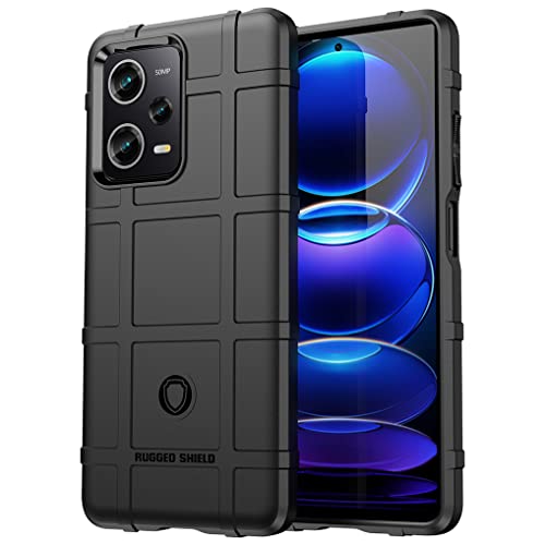 SEAHAI Hülle für Xiaomi Redmi Note 12 Pro+ Plus 5G, [Fallschutz, rutschfest] Militär-Case Ultra-dünne Stylische Schutzhülle, Hochwertiges TPU Silikon Stoßfest Handyhülle - Schwarz von SEAHAI