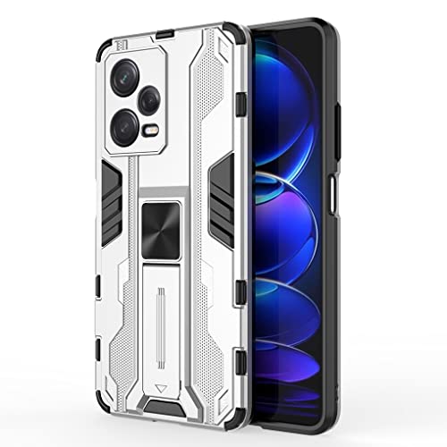 SEAHAI Hülle für Xiaomi Redmi Note 12 Pro+ Plus 5G, [Militärische Stoßfest Case] Ultra Dünn Harter PC + TPU Schutzhülle Handyhülle mit Stabilem Faltbar Ständer - Weiß von SEAHAI