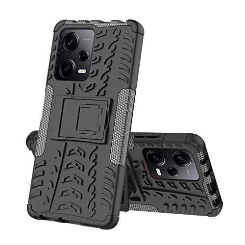 SEAHAI Hülle für Xiaomi Redmi Note 12 Pro+ Plus 5G, Militärstandard Strapazierfähig Robust Handyhülle Outdoor Stoßfest Handy Case Schutzhülle mit Stabilem Ständer - Schwarz von SEAHAI