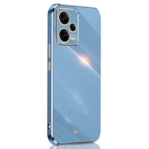 SEAHAI Hülle für Xiaomi Redmi Note 12 Pro 5G, Galvanik Phnom Penh Design Ultra Dünn Glänzend Weich Silikon TPU Stoßfest Handyhülle Cover Flexibel Handytasche Schutzhülle, Blau von SEAHAI