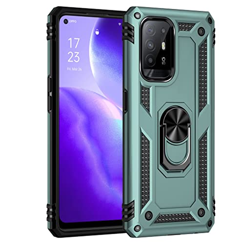 SEEKO Hülle für Oppo A94 5G, Militär Strapazierfähig Robust Handyhülle Outdoor Stoßfest Silikon TPU + PC Handy Case Schutzhülle mit 360 Grad Ring Ständer - Grün SEEKO Hülle für Oppo A94 5G, Militär Strapazierfähig Robust Handyhülle Outdoor Stoßfest Silikon TPU + PC Handy Case Schutzhülle mit 360 Grad Ring Ständer - Grün von SEAHAI