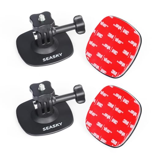 SEASKY 2 Pack A1 Flexible Helmhalterung mit 3M für GoPro Hero13/12/11/10/9/8 Max DJI Action 5 Pro 4 3 Insta360 X5 X4 X3 Ace Pro 2 Stück Sportkamera Zubehör Oberflächen von SEASKY