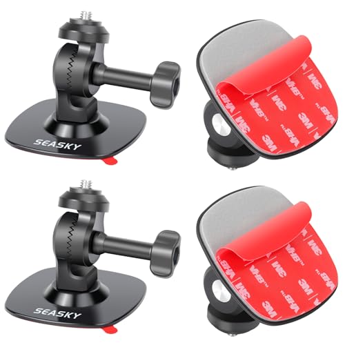 SEASKY [2er-Pack] A2 Kit Flexible selbstklebende Ski-Motorrad-Helmhalterung für insta360 X4 X3 X2 one RS für GoPro Max 360 Panoramakamera Hero 13/12/11/10/9/8 Sportkamera-Zubehör, gebogene flache von SEASKY