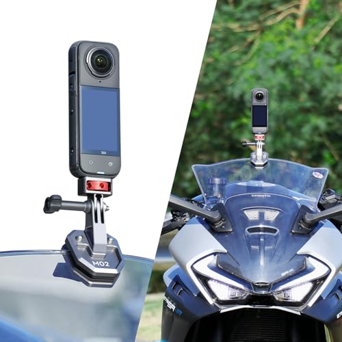 SEASKY M02 All Aluminum Metal Motorrad Windschutzscheibe Clamp Mount Zubehör für GoPro Hero 13 12 11 10 9 8 7 für DJI Action 5 4 3 2 für Insta360 X4 X3 X2 X RS Sports Action Kamera von SEASKY