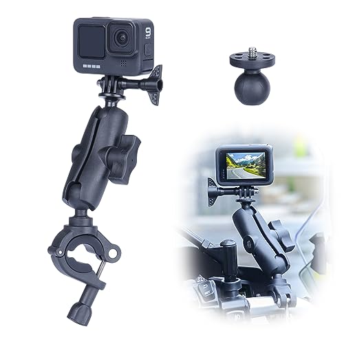 SEASKY M2 Motorrad Fahrrad Lenkerhalterung Klemmen für GoPro Hero 13/12/11/10/9 DJI Action 5/4/3/2 Insta360 ONE X4 X3 X2 X3 RS Sportkamera ATV UTV Rod Clip Zubehör (L) von SEASKY