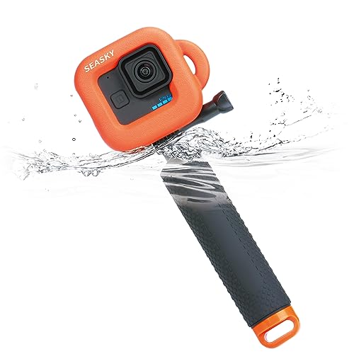 SEASKY Schnorcheln Float Shell Floaty Case & Float Handle Grip Kit Zubehör für GoPro Hero 11/10/9 Action Sport Kamera (für GoPro 11 Mini) Schwarz von SEASKY