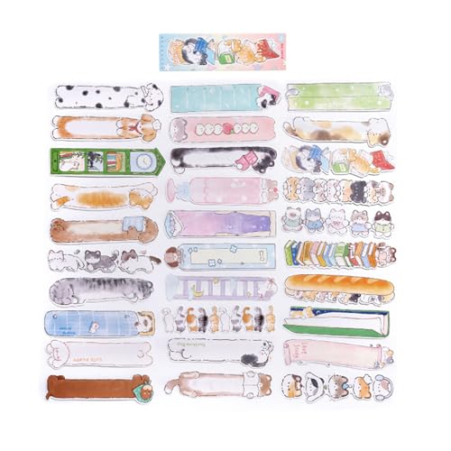30pcs Kätzchen Welpenkunst Illustrationen Lesen Lesezeichen von SEAYACK