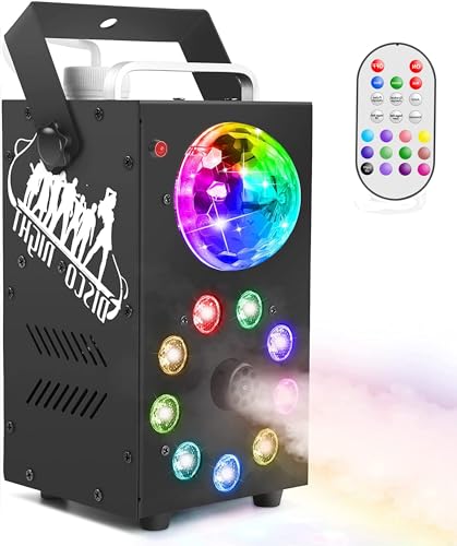 SEBRUANC Nebelmaschine, 700W LED Licht Discokugel Nebelmaschine mit Funkfernbedienung, tragbare Nebelmaschine, geeignet für Weihnachten, Halloween, Party, Hochzeitsbühne von SEBRUANC