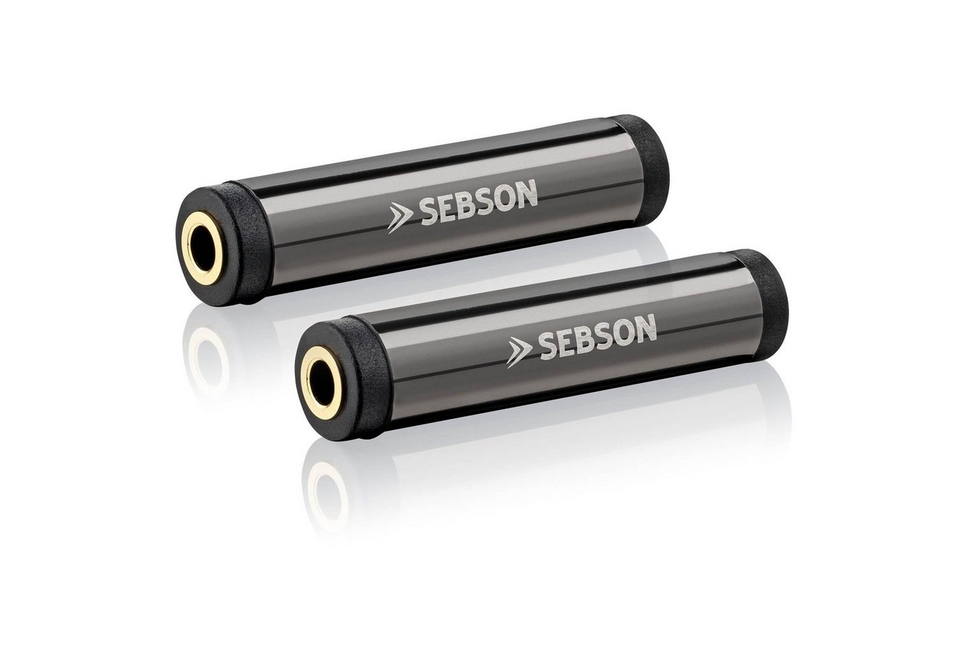 SEBSON 2x Klinken Kupplung 3,5mm Stereo, weiblich/weiblich - AUX Adapter Audio-Adapter von SEBSON