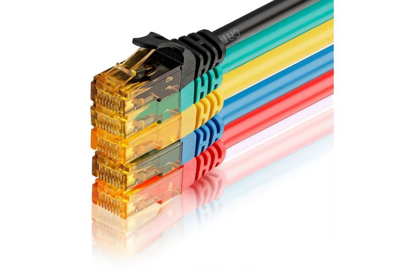 SEBSON 5x Ethernet Kabel 0,5m CAT 6 - Gigabit LAN Patchkabel 1000Mbit/s Netzkabel, (50 cm) von SEBSON