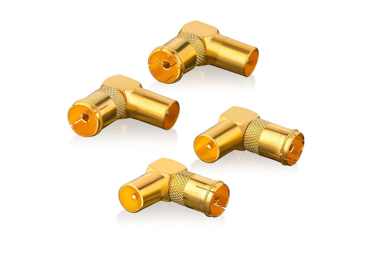 SEBSON Antenne Winkel Adapter Set 90° - 4x Koax Stecker auf Koax Buchse (IEC) TV-Adapter von SEBSON