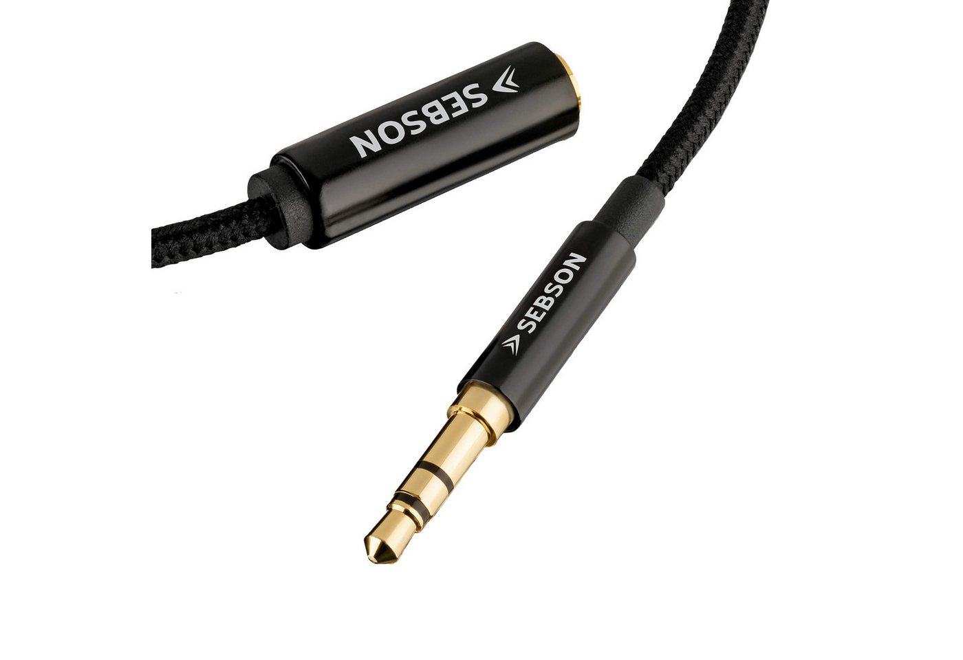 SEBSON Audio Kabel - AUX Verlängerung 1m - Klinke 3,5mm Verlängerungskabel Optisches-Kabel, (100 cm) von SEBSON
