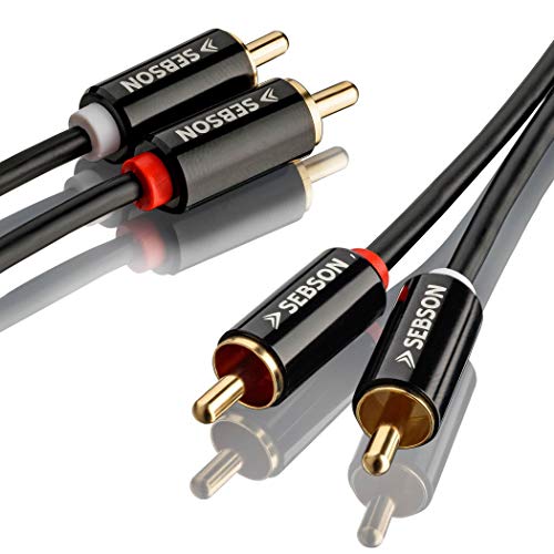 SEBSON Cinch Audio Kabel 2m, 2 zu 2 Cinch Stecker RCA, AUX Audio Kabel für Stereoanlage, Verstärker, Heimkino und HiFi Anlagen SEBSON Cinch Audio Kabel 2m, 2 zu 2 Cinch Stecker RCA, AUX Audio Kabel für Stereoanlage, Verstärker, Heimkino und HiFi Anlagen von SEBSON