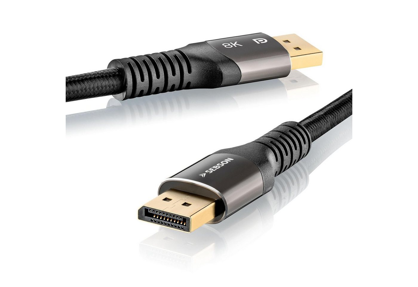 SEBSON DisplayPort Kabel 5m - DP 1.4 male/male, 8K/60Hz 4K/144Hz 2K/240Hz Audio- & Video-Kabel, (500 cm) von SEBSON