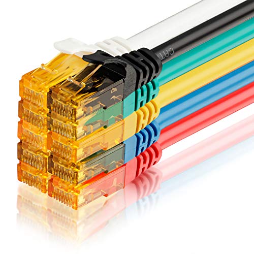 SEBSON Ethernet Kabel 0,5m CAT 6, Gigabit LAN Patchkabel, 1000Mbit/s, U-UTP Netzwerkkabel, RJ45 Stecker für Router, PC, SMART TV, NAS, 10er Set bunt von SEBSON