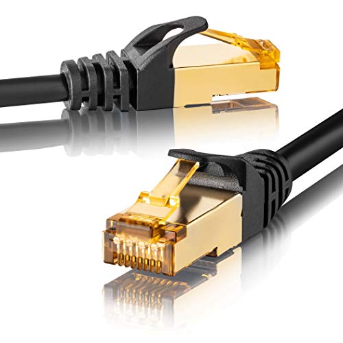 SEBSON Ethernet LAN Kabel 5m - CAT 7 Netzwerkkabel 10 Gbit/s, S-FTP Patchkabel RJ45 - Router, PC, TV, NAS, Spielekonsolen von SEBSON