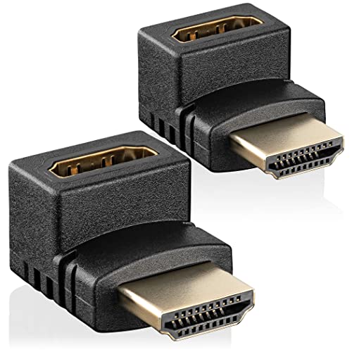 SEBSON HDMI Winkel Adapter 270° - 2er Set - HDMI Stecker auf HDMI Buchse - für Standard Typ A HDMI Kabel - unterstützt 4K/60Hz UHD 2160p FHD 1080p 3D HDR von SEBSON